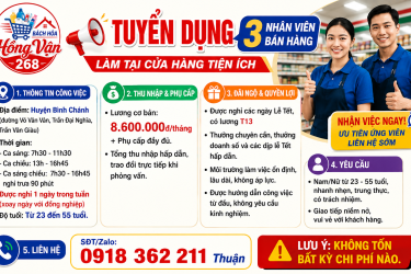 Tuyển dụng nhân viên bán hàng Bình Chánh