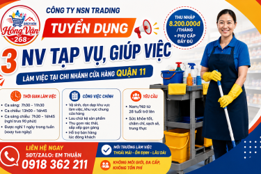Tuyển dụng nhân viên tạp vụ quận 11