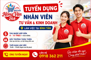 Tuyển dụng nhân viên tư vấn và kinh doanh tại Bình Tân
